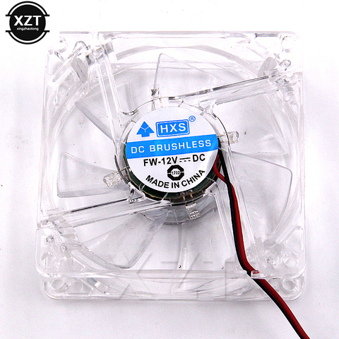 PC Computer CPU Fan 80mm Cooling Fan with Blue Led Light 8025 8cm Silent DC 12V LED Luminous Chassis Molex 4D plug Axial fan 80 x 80 x 25 mm ► Photo 1/5