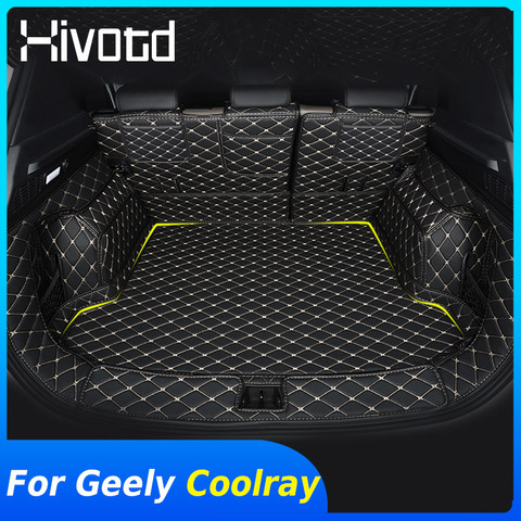 For Geely Coolray 2022-2022 Rear Trunk Protection Mat PU Leather Pad Interior Anti-Kick Floor Waterproof Tray Carpet Car Parts ► Photo 1/6