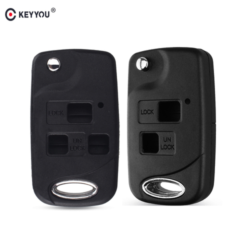 KEYYOU Modified Flip 2/3 Button Remote Key Shell Case For Toyota RAV4 Avalon Prado Tarago Camry Tarago For Lexus Es Rx Lx Gs Key ► Photo 1/6