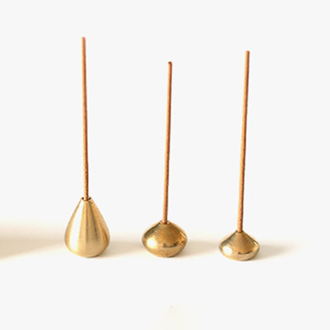 1Pcs Nice Gift Portable Incense Holder for Home Office Teahouse Multi Purpose Water Drop Shape S/M/L Brass ► Photo 1/6