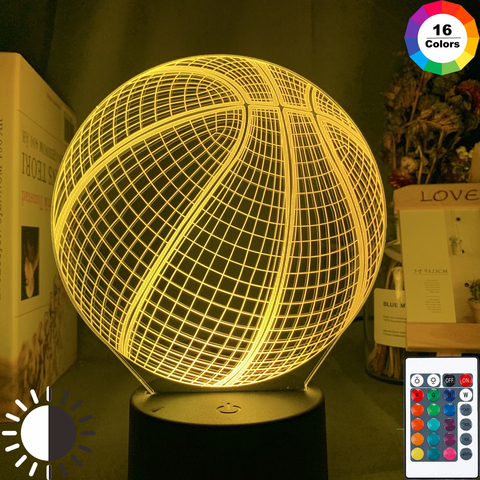 3d Illusion Night Lamp Basketball Ball Hologram Acrylic Nightlight for Room Decor Unique Gift for Student Bedroom Night Light ► Photo 1/6