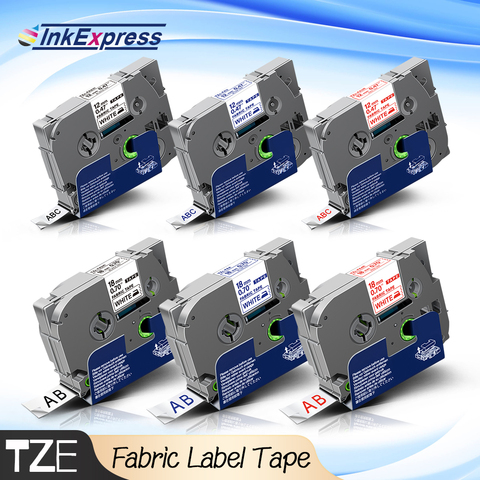 12mm Fabric Tape For For Brother TZe FA3 TZe-FA3 tzefa3 Label Tape Fabric Iron On Label tze-fa3 For Brother P touch Label Maker ► Photo 1/6