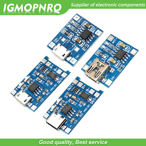5pcs 5V Micro USB 1A 18650 TP4056 Lithium Battery Charging Board With Protection Charger Module ► Photo 1/5