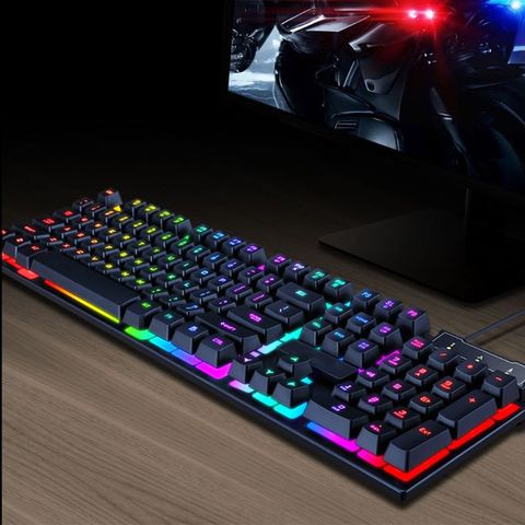 USB Wired Gaming Keyboard 104 Keys Mechanical Feeling Gamer Backlit Keyboard for Computer Laptop ► Photo 1/6