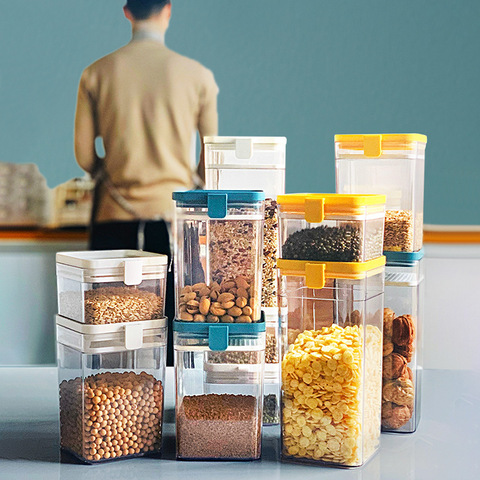 Cereals Transparent Food Container Sealed Kitchen Storage Bottle Jar & Organization Tank Fresh Keeping Box Food Fresh ► Photo 1/6