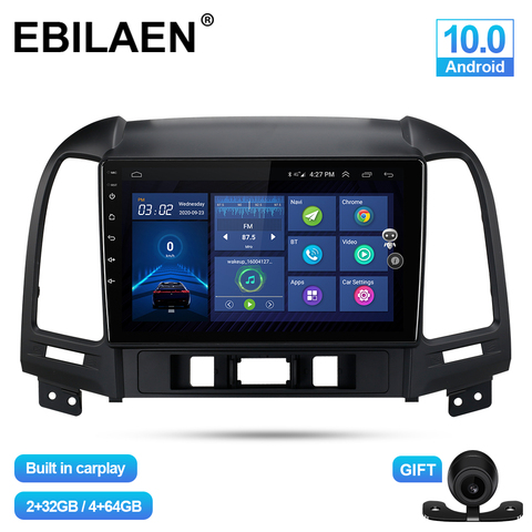 EBILAEN Car Multimedia player For Hyundai Santa Fe 2 2006-2012 Android 10.0 Autoradio GPS Navigation Radio Camera Headunit DVR ► Photo 1/6