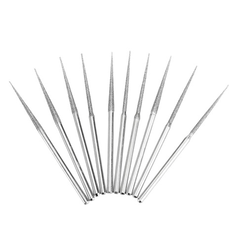 10Pcs Mini Drill Diamond Grinding Rods 3mm Shank Bur Bit Needle Grinding Carving Tool ► Photo 1/6