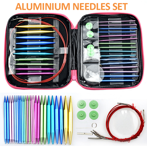 Circular Needle Set Knit Pro Metal Circular Interchangeable Aluminium Crochet Hook For DIY Craft Sewing Yarn Knitting Needles ► Photo 1/6