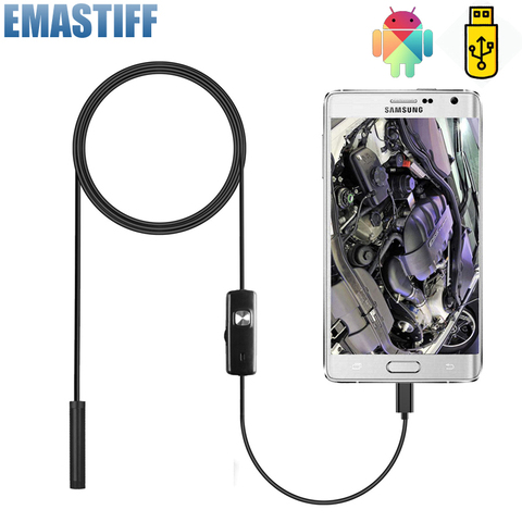 7mm Endoscope Camera Flexible IP67 Waterproof Micro USB Inspection Borescope Camera for Android PC Notebook 6LEDs Adjustable ► Photo 1/5