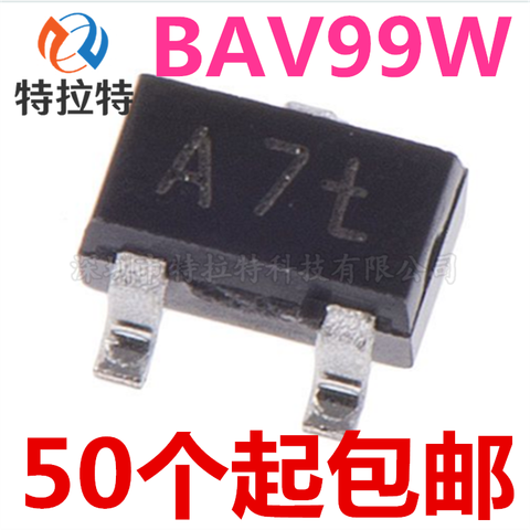 100PCS/Lot BAV99W BAV99 A7t Transistor SOT-323 Brand New & Original ► Photo 1/1