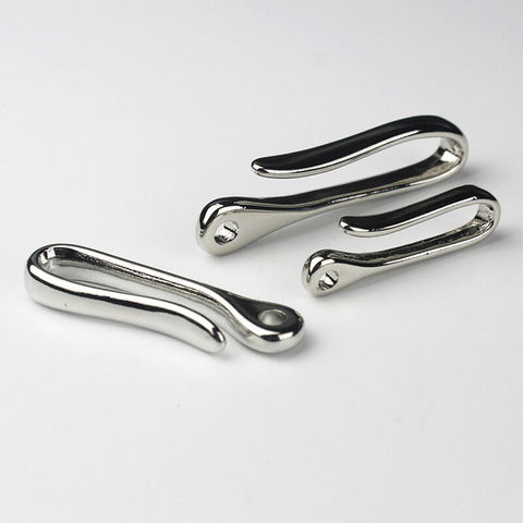 1 x Brass Belt U Hook Fob Clip Keychain Retro Vintage Chrome plated Key Ring Wallet Fish Hook 3 sizes available ► Photo 1/6