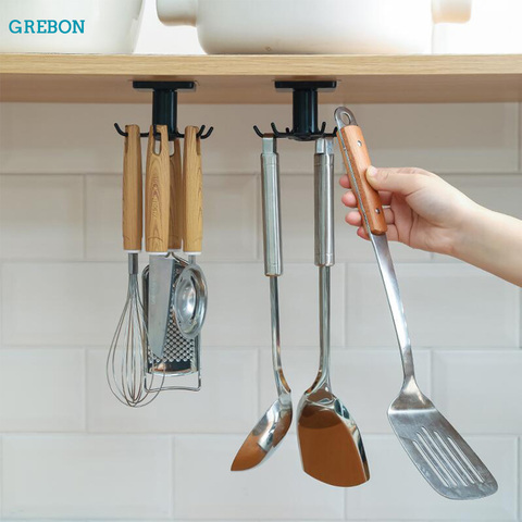 kitchen hook organizer bathroom hanger wall dish drying rack holder for lid cooking accessories Cupboard storage Cabinet shelf ► Photo 1/6