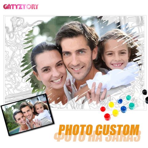 GATYZTORY Photo Custom Diy Painting By Numbers Personality Picture Customized Paint By Numbers Gift Acrylic Coloring By Numbers ► Photo 1/6