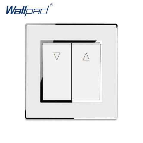 Curtain Switch 2 Gang Reset Switch Momentary Contact Wallpad  Luxury Acrylic Panel With Silver Border ► Photo 1/6