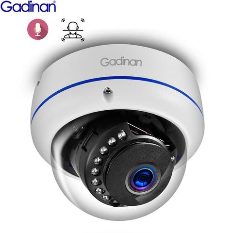 Gadinan AI 5MP 2MP Face Detection 2.8mm Lens Wide Angle Dome Waterproof Audio POE Metal IP Camera 48V POE For CCTV IP System Kit ► Photo 1/6