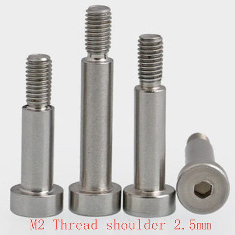 10pcs m2 thread  2.5mm shoulder diameter stainless steel hex socket shoulder screw ► Photo 1/1