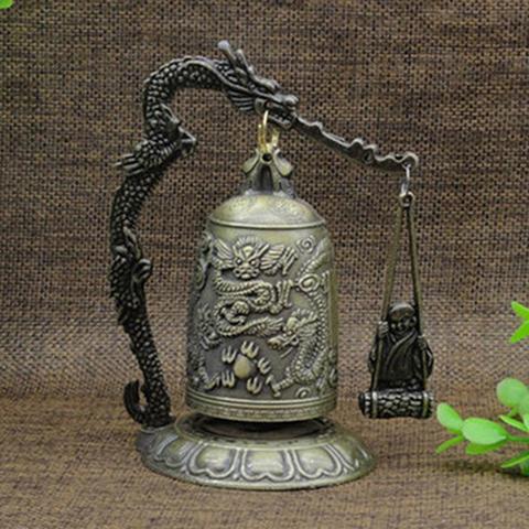 New Metal Bell Carved Dragon Buddhist Clock Good Luck Feng Shui Ornament Home Decoration Figurines ► Photo 1/6