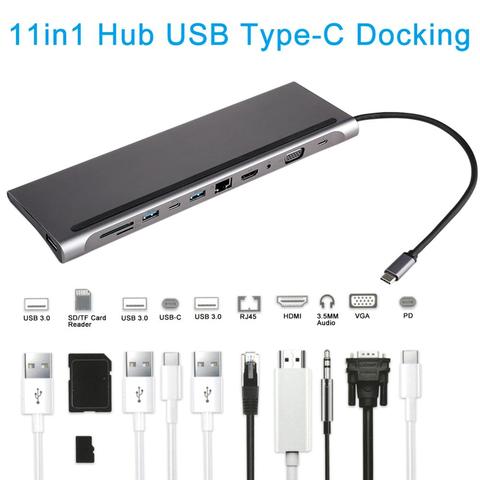 USB C Hub 7 In 1 Type C 3.0 To 4K Adapter with SD/TF Card Reader PD Fast  Charge for MacBook Notebook Laptop Computer - AliExpress