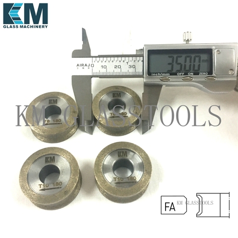 Size:35x12xFA3-24mm(For thickness 3-24mm glass)Peripheral Daimond wheels Flat edge wiht arris,For Hand glass grinding machine. ► Photo 1/6