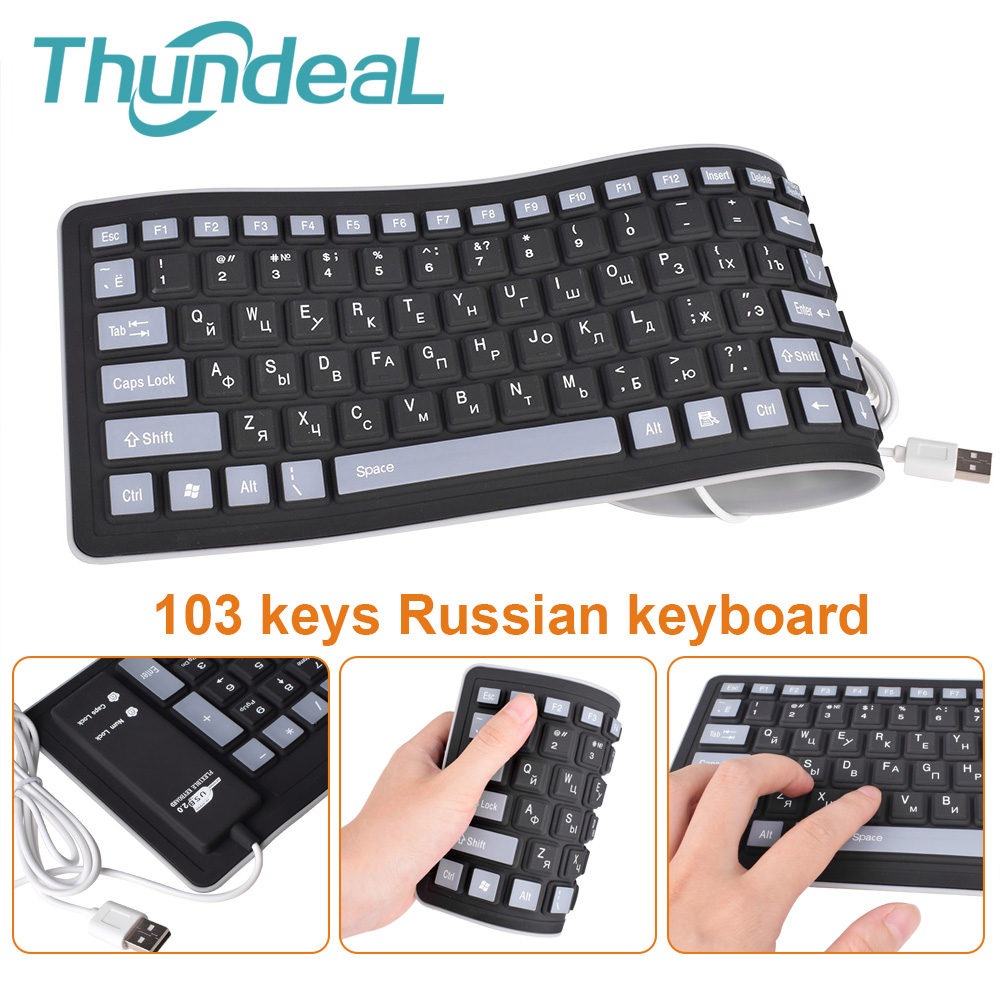 Buy Online 103keys Russian Keyboard Letters Silicon Teclado Layout Usb Interface Russian Keyboard Flexible Teclado Pc Desktop Laptop Wired Alitools