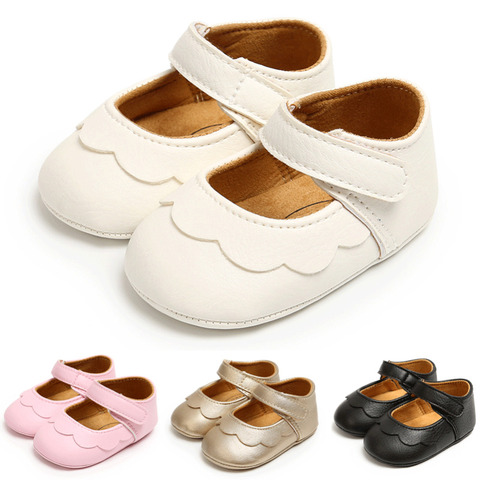 2022 Baby Shoes Infant Newborn Baby Girl Princess Non-Slip Lace Flower Baby Shoes Solid First Walkers ► Photo 1/6
