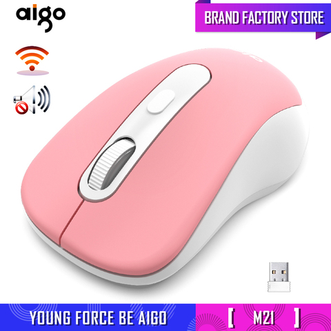 Aigo M21 Wireless Mouse Silent Computer Mouse 1600 DPI Ergonomic Mause Noiseless Sound USB PC Mice Mute Wireless Mice for Laptop ► Photo 1/6