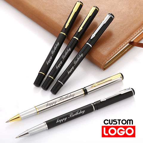 Metal Ball-point Pen Gel Pen Water-based Pen Advertising Signature Pen Custom Logo Lettering Engraved Name Stationery Wholesale ► Photo 1/6