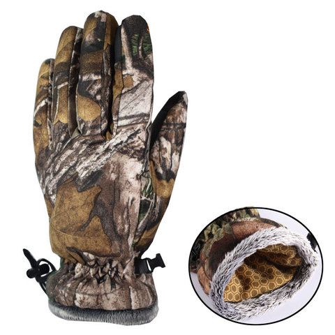 Winter Outdoor bionic camouflage hunting gloves, Built in waterproof  film, Windproof  wear-resistant fleece ski sports gloves ► Photo 1/6