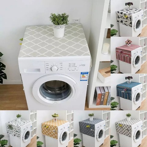 Geometric Rhombus Dust Covers Washing Machine Covers Refrigerator Dust with Pocket Cotton Dust Covers Home Cleaning  dust cover ► Photo 1/6