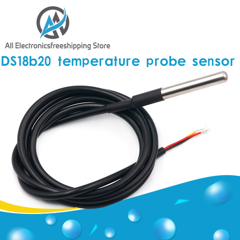 DS1820 Stainless steel package Waterproof DS18b20 temperature probe temperature sensor 18B20 For Arduino ► Photo 1/6