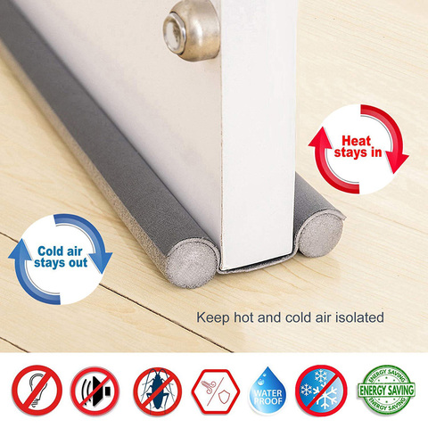 98cm Doorstop Draft Protector Flexible Door Bottom Sealing Strip Guard Wind Dust Blocker Sealer Stopper Twin Door Decor ► Photo 1/6