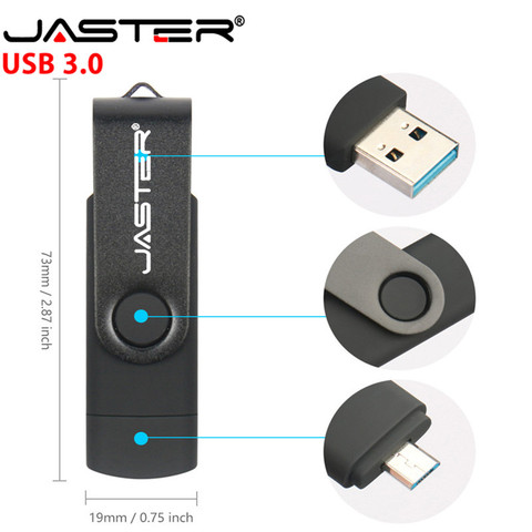 JASTER  USB 3.0 OTG metal usb flash drive pendrive 16GB 32GB 64GB 128GB key usb stick pen drive flash ► Photo 1/6