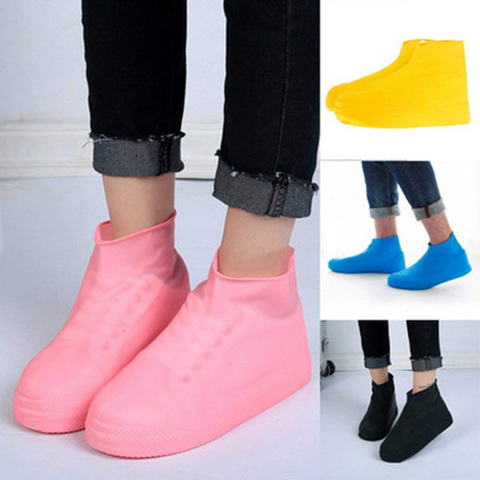 Silicone Waterproof Shoe Covers Fashion Rain Boots Women Outdoor Non-Slip Silicone Shoe Covers Man Reusable Rubber Boots Cover ► Photo 1/6