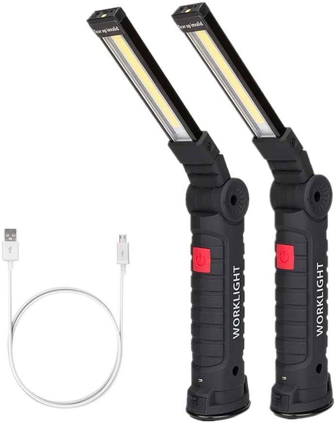 LED Work Light COB Inspection Lamp Magnetic Torch USB Rechargeable Folding Torch 