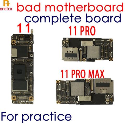 For iPhone 11 11Pro 11Promax Bad Motherboard Complete PCB Board Power Off  Repair Skill Practice Mainbaord ► Photo 1/4