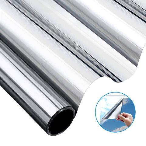1/2/3/5M One Way Mirror Window Film Vinyl Self-adhesive Reflective Solar Film Privacy Window Tint for Home Silver Glass Sticker ► Photo 1/6