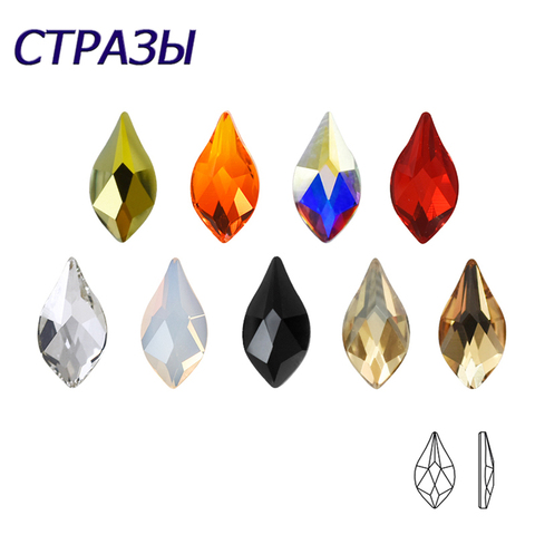 20pcs Pear Flame Nail Mix Color Rhinestones Gems Diamond Gold Bottom Flat Back Nail art Strass Stone 3D Charms Nails Accessories ► Photo 1/6