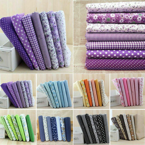7pcs/set colors Mixed Cotton Fabric Crafts Sewing Kit Quilting 25x25 Cm Patchwork Diy Assorted Floral Pattern Patchwork ► Photo 1/6