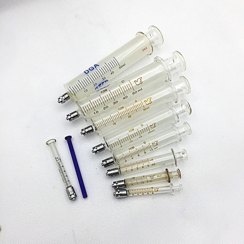 Glass Syringes Ruhr Copperhead For Injection Glass Sampler Luer Glass Injector 1ml/2ml/5ml/10ml/20ml/30ml/50ml/100ml ► Photo 1/6