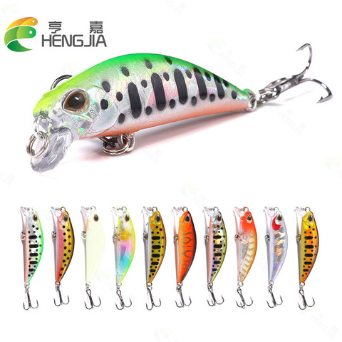 HENGJIA Minnow Fishing Lure Laser Hard Artificial Bait 3D Eyes 5cm 5g Fishing Wobblers Pike Carp Bait Crankbaits Fishing Tackle ► Photo 1/6