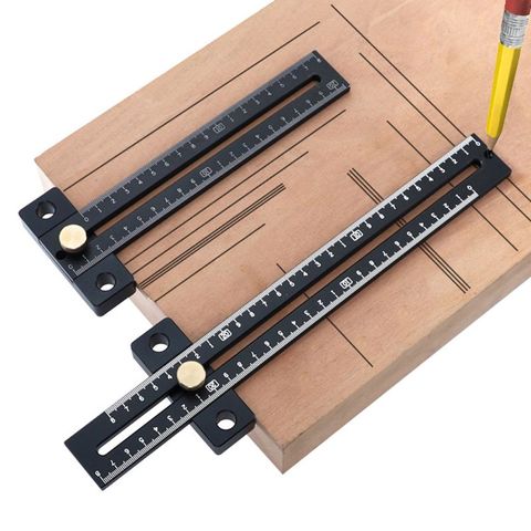 Aluminum Alloy 180/280mm Scale Metric Measure Scribing Ruler T Shape Woodworking Carpentry Marking Tool ► Photo 1/6