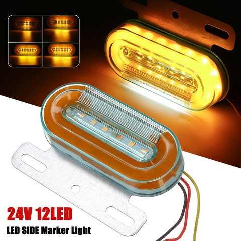 Dynamic 24V 12 LED Side Marker Lights Car External Lights Signal Indicator Lamps Warning Tail Light 3 Modes Trailer Truck Lorry ► Photo 1/6