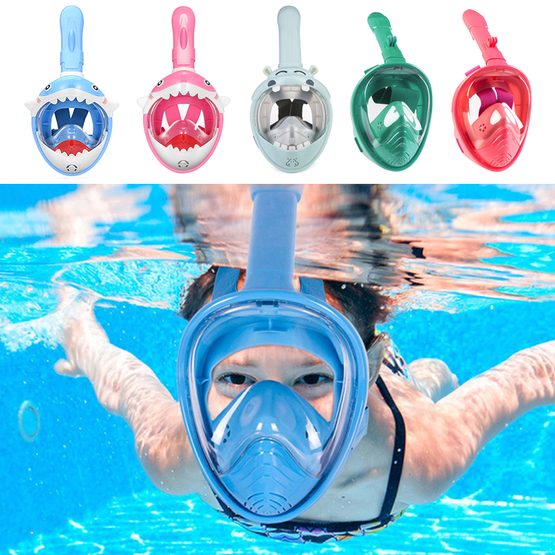 Kids Full Face Diving Snorkel mask Anti-Fog Scuba Snorkeling Goggles For Gopro 