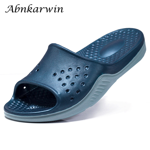 Summer Men Rubber Slippers Slates Home Beach House Bathroom Claquette Homme Badslippers Outdoor Indoor Badeschuhe Palm Slippers ► Photo 1/6