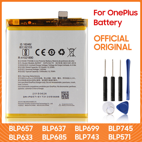 Original OnePlus Replacement Battery BLP657 For OnePlus 6 6T 7 7T BLP699 7 Pro 7T Pro OnePlus 5 5T BLP571 For OnePlus 1 2 3 3T ► Photo 1/6
