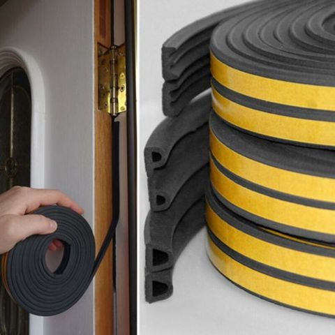 5M Draught Draft Excluder Self Adhesive Rubber Door Window Seal Strip Roll Tape ► Photo 1/6