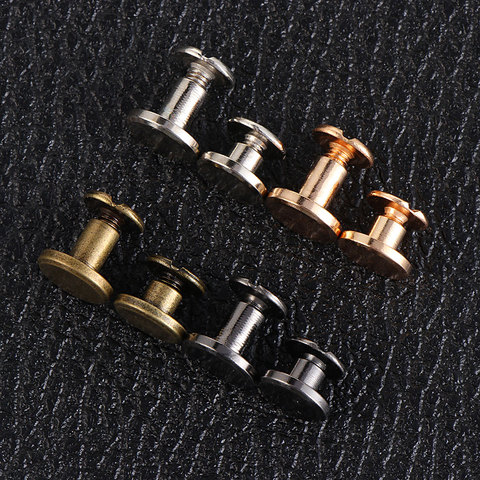10PCS Round Brass Metal Nail Rivets Screw Scrapbooking Cloth Button Leather Craft Garment Hats Shoes Decoration Nail DIY Crafts ► Photo 1/6