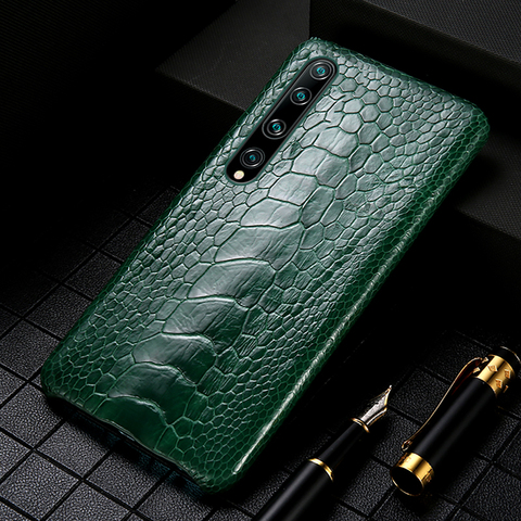 Genuine Ostrich Foot Leather Phone case For Mi 10 Ultra 8 9 Lite 9T Pro A3 Cover For Xiaomi Redmi Note 8 Pro 8T Note 9 Pro 9S 7 ► Photo 1/6