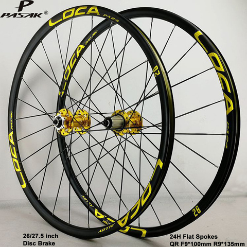 MTB Bicycle Wheelset 26er 27.5er Disc Brake 24 Holes Flat Spokes Quick Release F9*100mm R9*135mm Mountain Bike 11s 12 Speed Cycl ► Photo 1/6