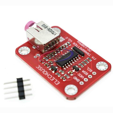 I2C Interface FM Radio Transmitter Module V2.0 Digital Radio Transmitter Board for Arduino TTL MIC VCC SDA SCL 3V 5V ► Photo 1/3